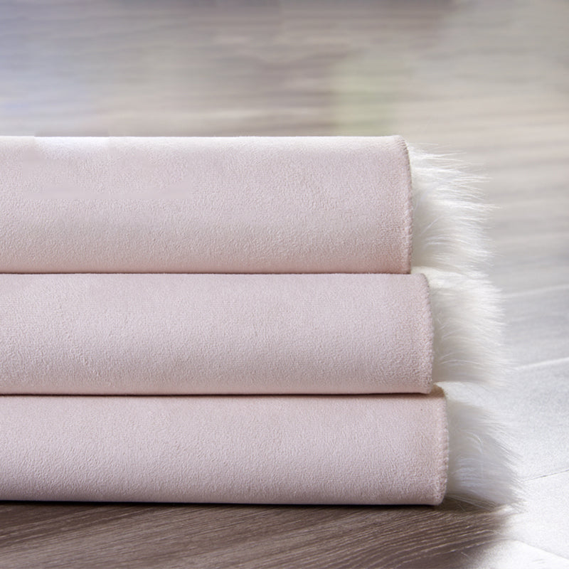 White Plush Area Rug Polyester Pure Color Area Carpet Easy Care Rug for Home Decoration