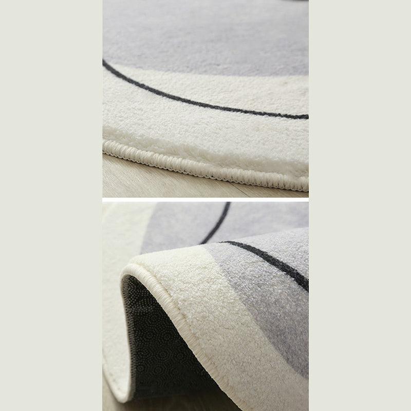 Casual Abstract Area Carpet Yellow Polyester Carpet Non-Split Rug for Indoor Room