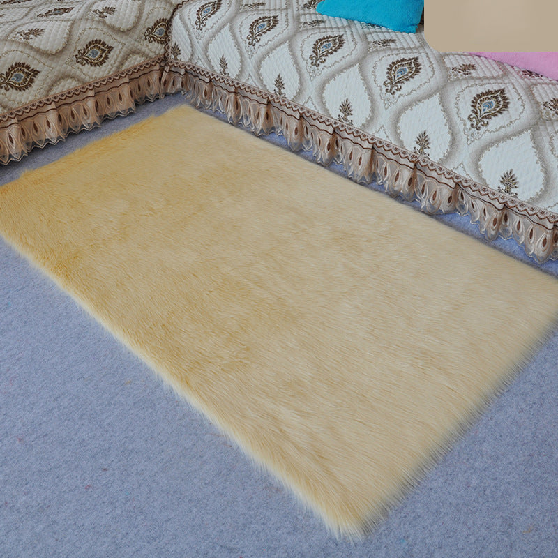 Modern Plain Shag Rug Polyester Area Carpet Stain Resistant Indoor Rug for Living Room