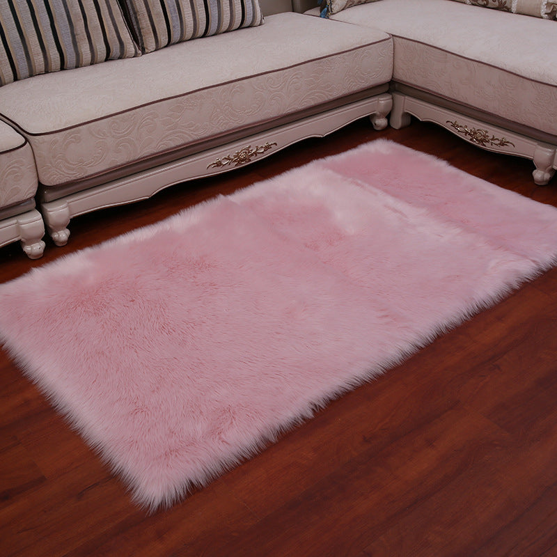 Modern Plain Shag Rug Polyester Area Carpet Stain Resistant Indoor Rug for Living Room