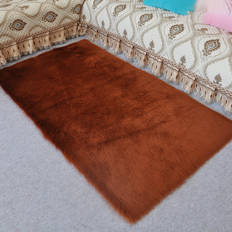 Modern Plain Shag Rug Polyester Area Carpet Stain Resistant Indoor Rug for Living Room