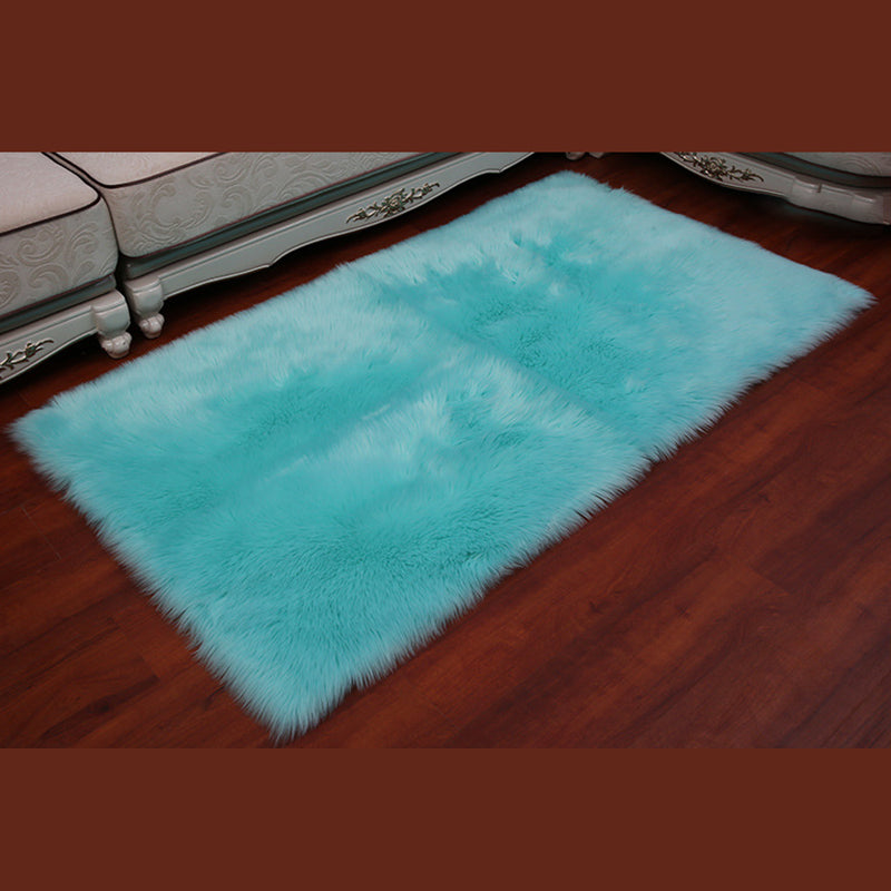 Modern Plain Shag Rug Polyester Area Carpet Stain Resistant Indoor Rug for Living Room