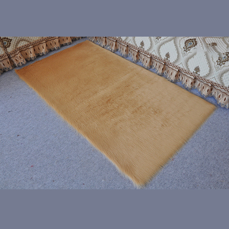 Modern Plain Shag Rug Polyester Area Carpet Stain Resistant Indoor Rug for Living Room