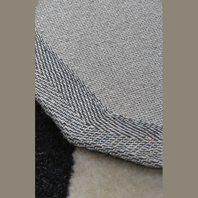 Black and White Abstract Indoor Carpet Polyester Casual Carpet Washable Area Carpet for Living Room