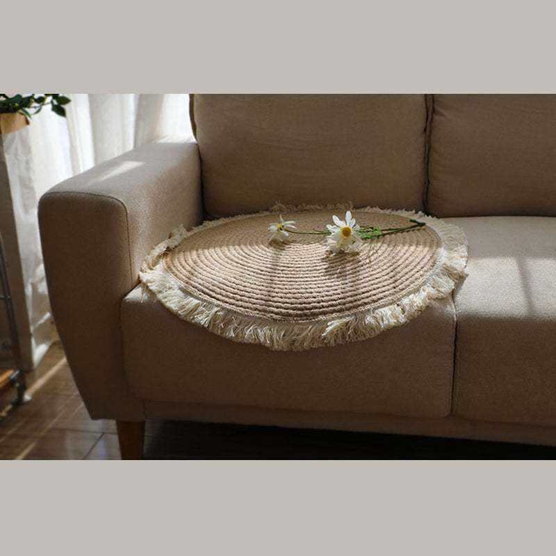 Rapis de couleur de couleur unie beige Polyester Sigle de la zone de franges faciles pour le salon