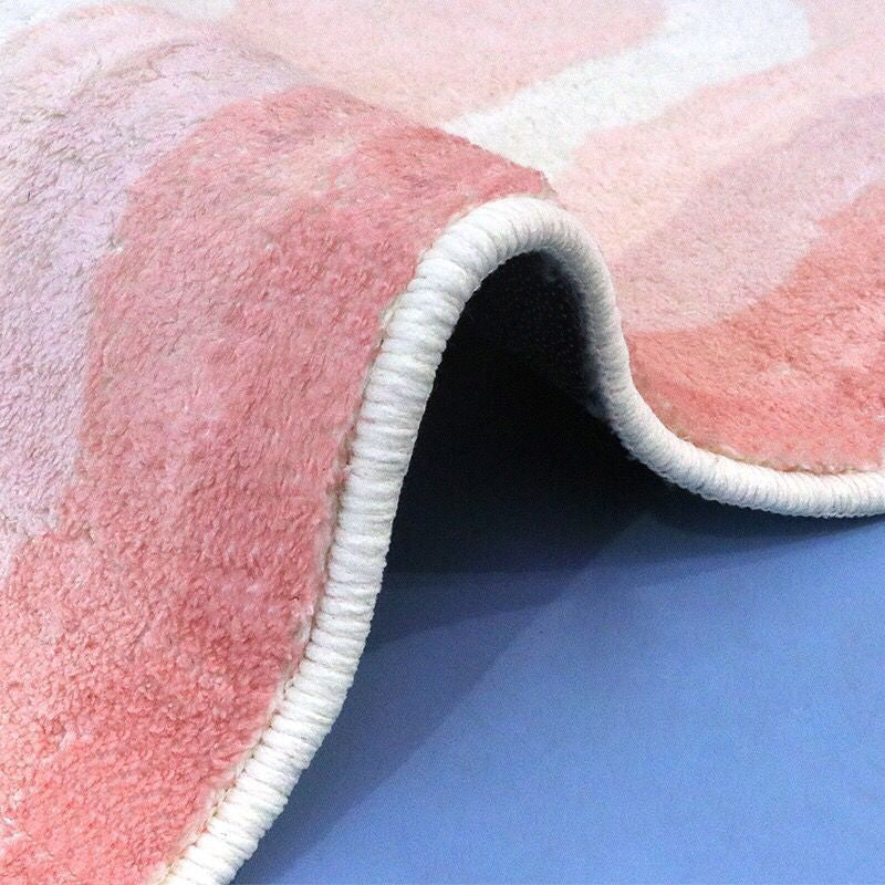 Lovely Novelty Shape Rug Modern Cloud Print Rug Polyester Washable Non-Slip Carpet for Home Decor