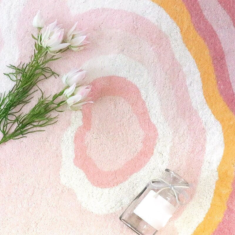 Lovely Novelty Shape Rug Modern Cloud Print Rug Polyester Washable Non-Slip Carpet for Home Decor