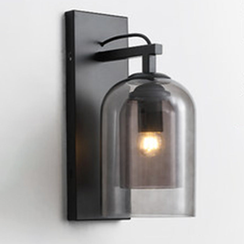 Glass Shaded Wall Sconce Lighting Simplicity Style Wall Mount Lighting for Bedroom