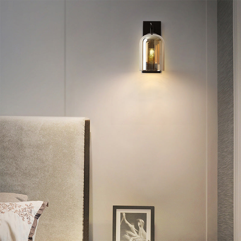 Glass Shaded Wall Sconce Lighting Simplicity Style Wall Mount Lighting for Bedroom
