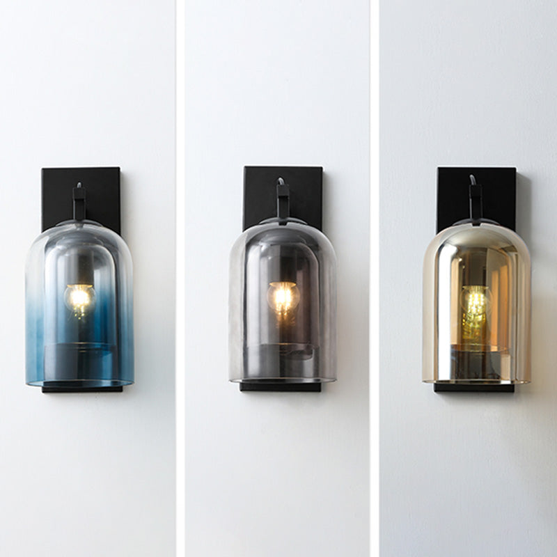 Glass Shaded Wall Sconce Lighting Simplicity Style Wall Mount Lighting for Bedroom