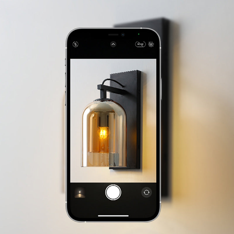 Glass Shaded Wall Sconce Lighting Simplicity Style Wall Mount Lighting for Bedroom