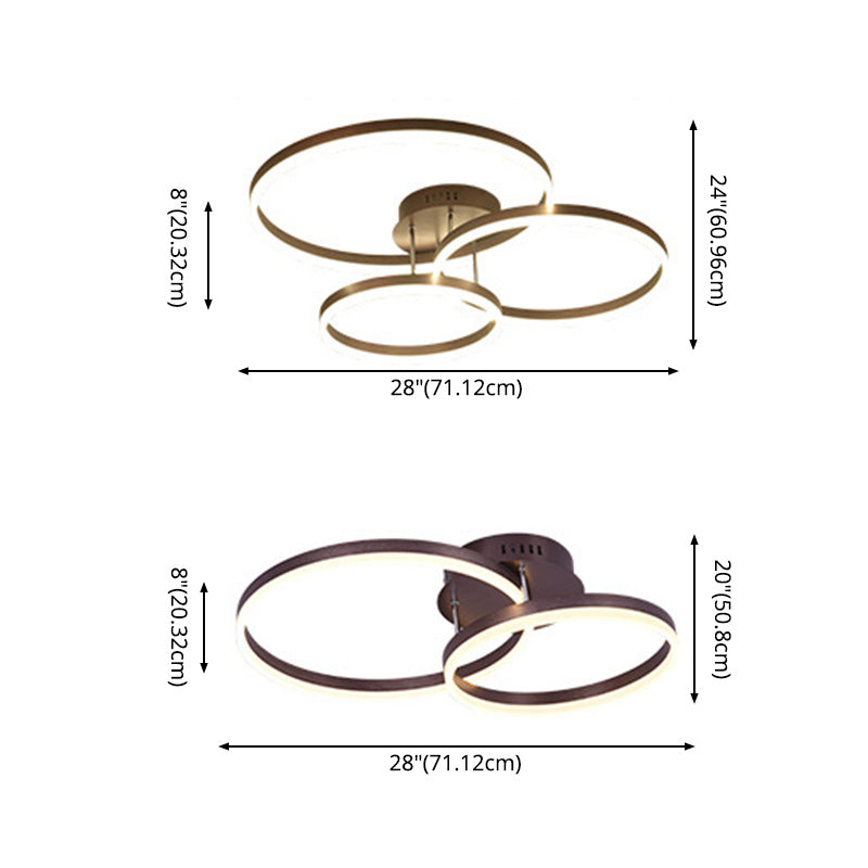 Nordic Slender Circle Flush Mount Ceiling Light Fixtures for Living Room Bedroom