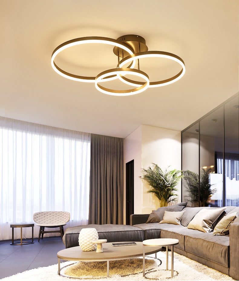 Nordic Slender Circle Flush Mount Ceiling Light Fixtures for Living Room Bedroom