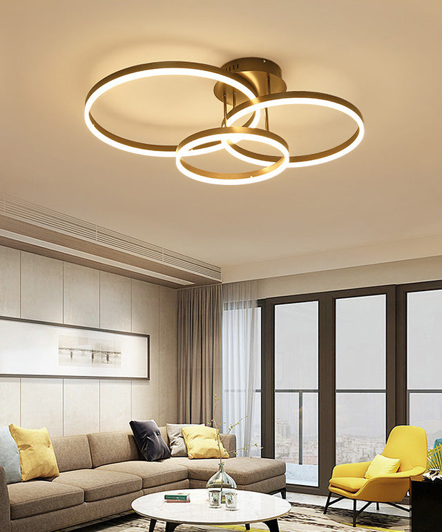 Nordic Slender Circle Flush Mount Ceiling Light Fixtures for Living Room Bedroom