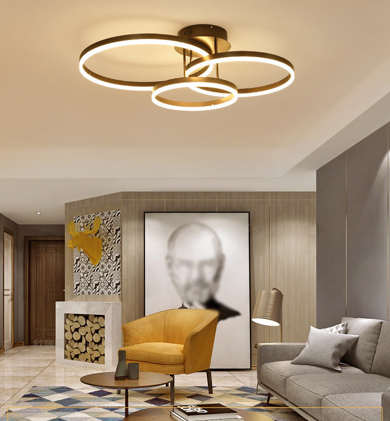 Nordic Slender Circle Flush Mount Ceiling Light Fixtures for Living Room Bedroom