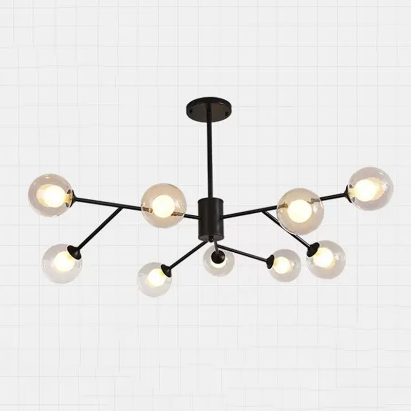 Globe Chandelier Light Fixture Modern Glass Pendant Lighting for Restaurant