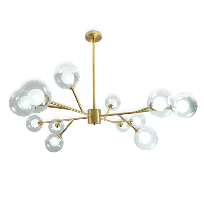 Globe Chandelier Light Fixture Modern Glass Pendant Lighting for Restaurant