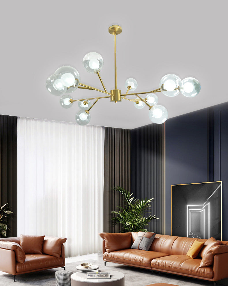 Globe Chandelier Light Fixture Modern Glass Pendant Lighting for Restaurant