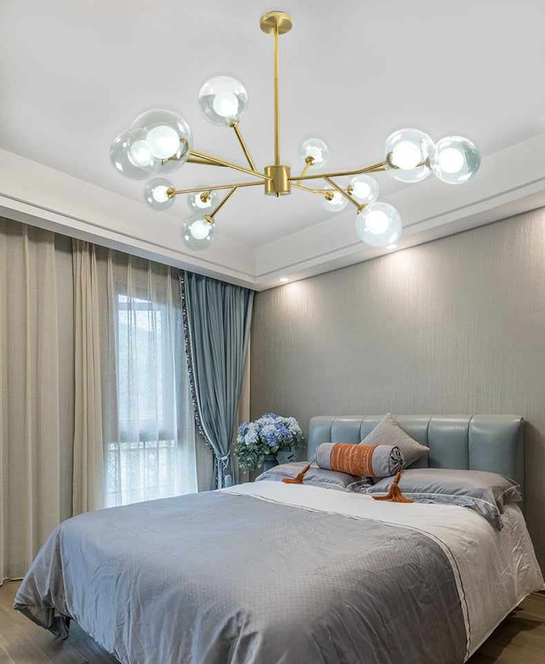 Globe Chandelier Light Fixture Modern Glass Pendant Lighting for Restaurant