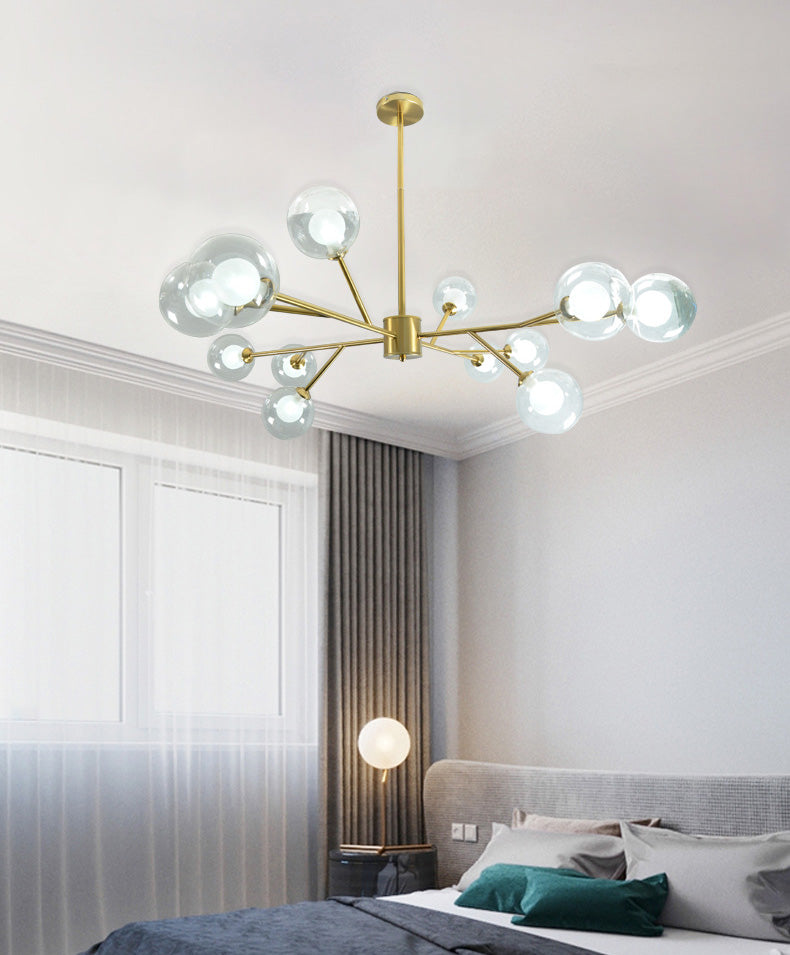 Globe Chandelier Light Fixture Modern Glass Pendant Lighting for Restaurant