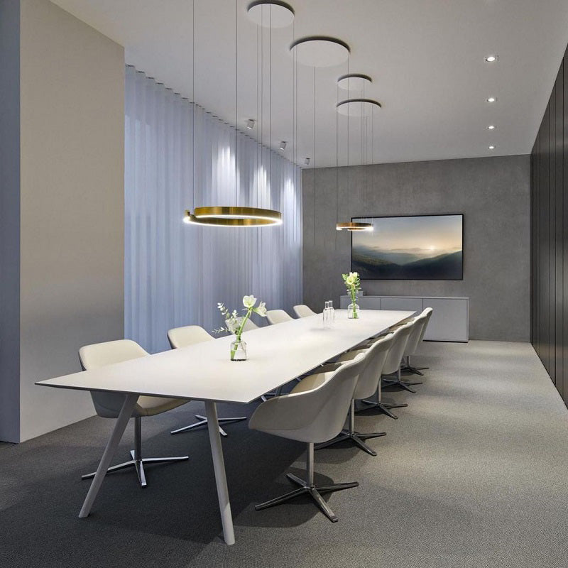 Contemporary LED Suspension Light Acrylic Shade Hanging Lights for Living Room