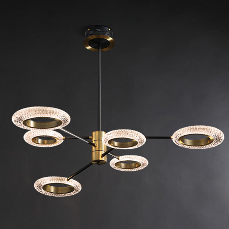 LED Chandelier Modern Style Hanging Lights in Copper for Living Room Dinning Room