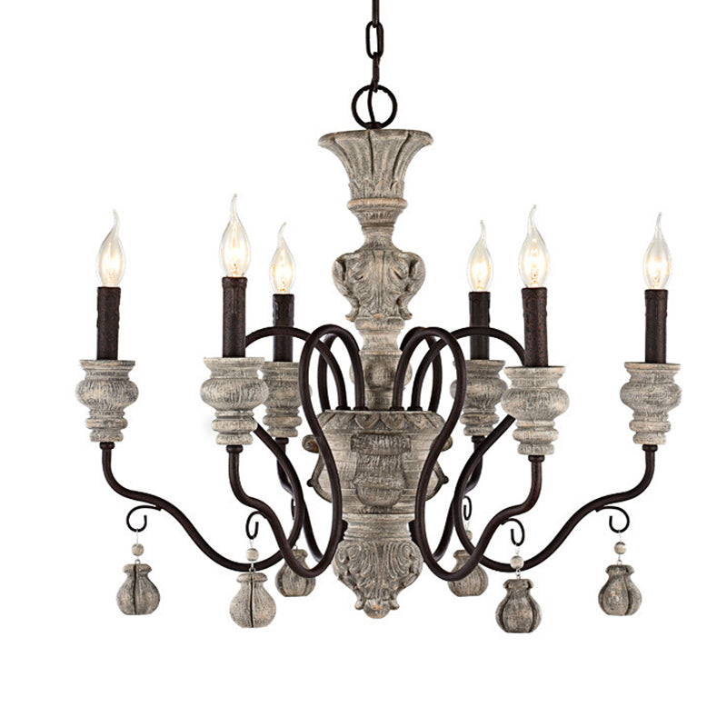 Candle Chandelier Light Fixture Traditional Resin Pendant Lighting for Restaurant