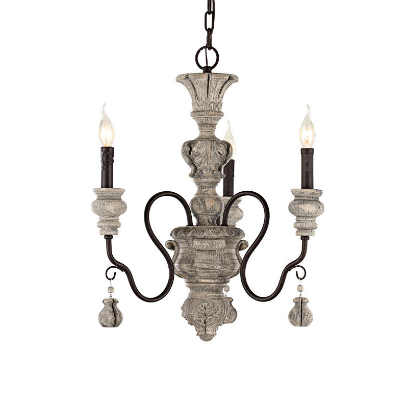 Candle Chandelier Light Fixture Traditional Resin Pendant Lighting for Restaurant