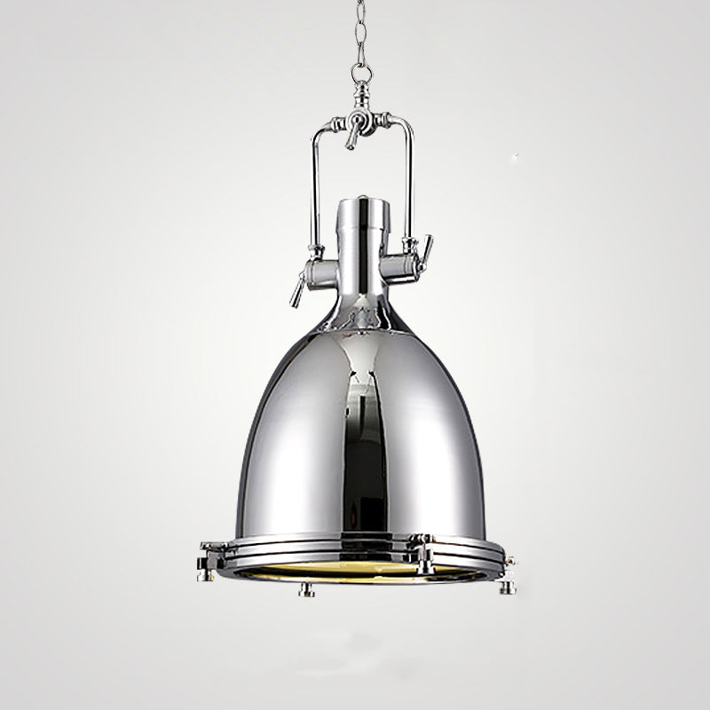 1 Light Dome Pendant Lighting Industrial Metallic Pendant Ceiling Lights for Restaurant