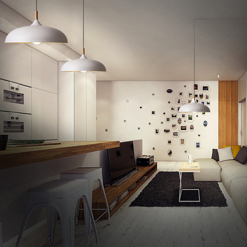 Bowl Shape Contemporary Macron One Head Metal Hanging Lamp Kit for Bedroom Dinning Room