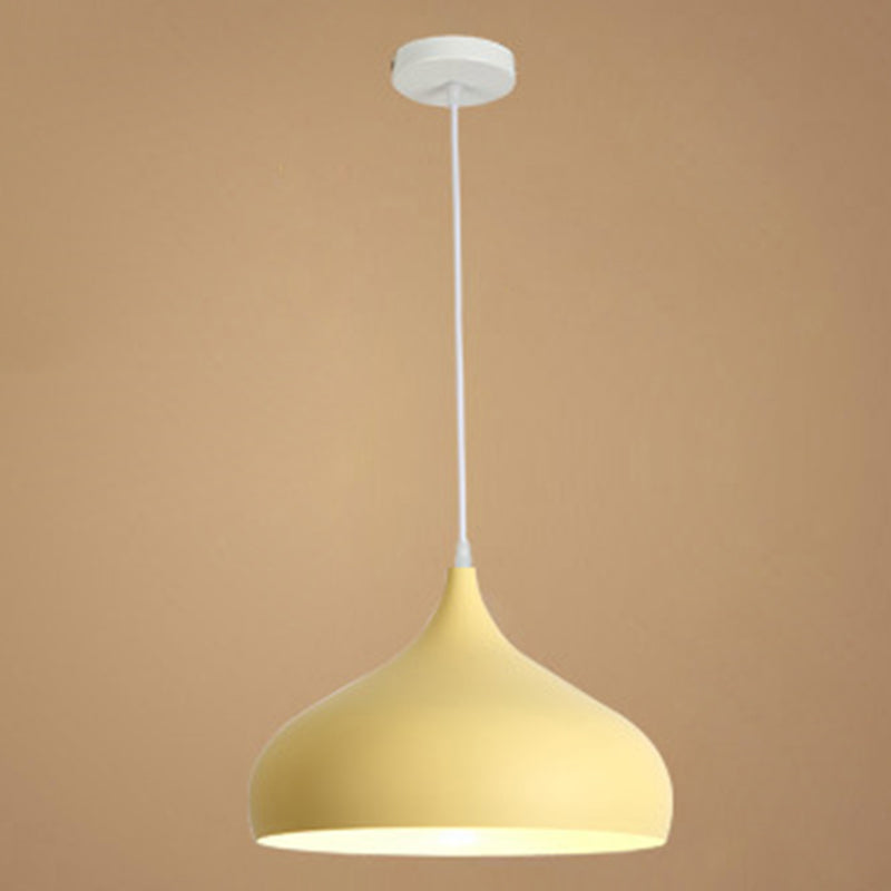 Contemporary Single Head Colorful Macron Metal Pendant Light for Study Room