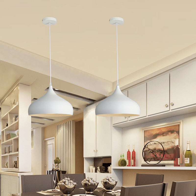 Contemporary Single Head Colorful Macron Metal Pendant Light for Study Room