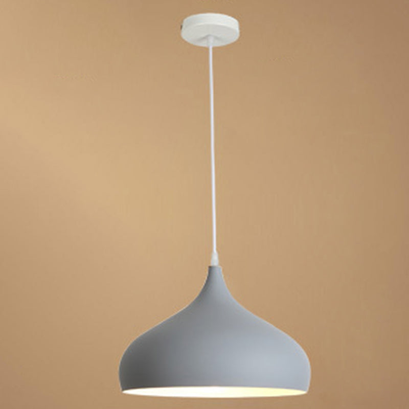 Contemporary Single Head Colorful Macron Metal Pendant Light for Study Room