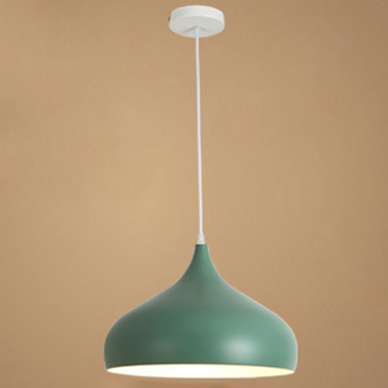 Contemporary Single Head Colorful Macron Metal Pendant Light for Study Room