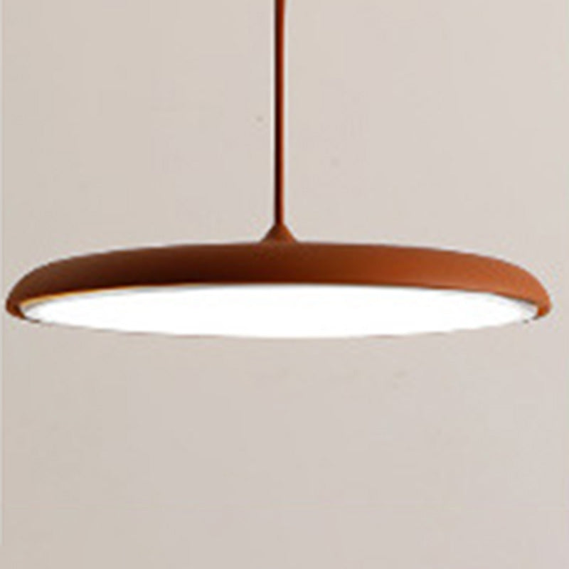 24W Disc Shape Hanging Lights Macaroon Nordic Style Metal 1 Light Pendant Light Fixture