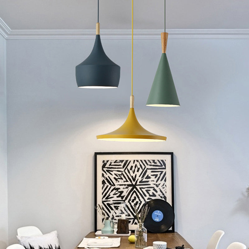 Nordic Style Macaron Color Pendant Light 1 Light Metal Hanging Light for Kitchen