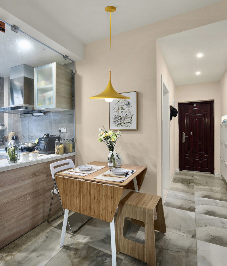 Luce a sospensione a colori macaron in stile nordico 1 luce in metallo appeso per cucina