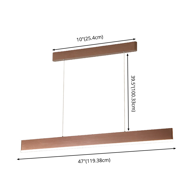 Contemporary Simple Style Rectangle LED Island Light Pendant Lights for Office