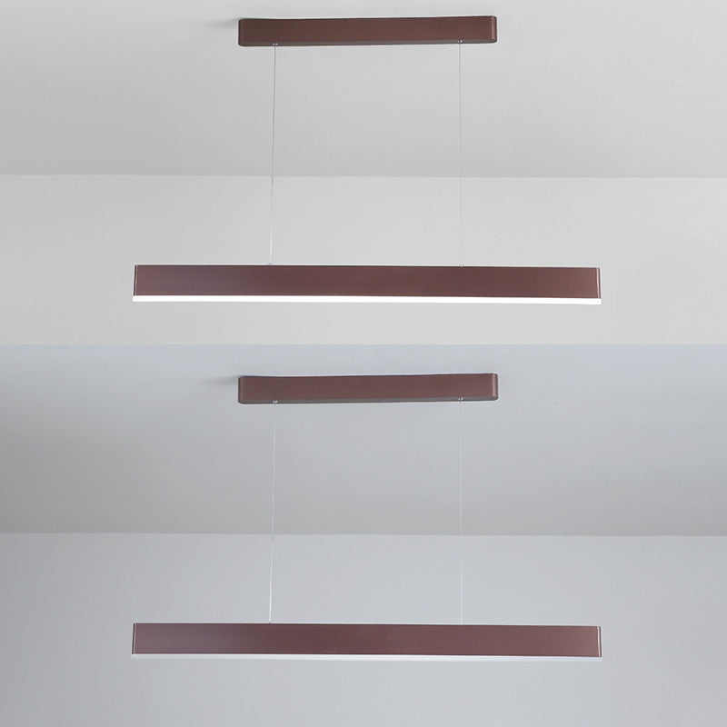 Contemporary Simple Style Rectangle LED Island Light Pendant Lights for Office