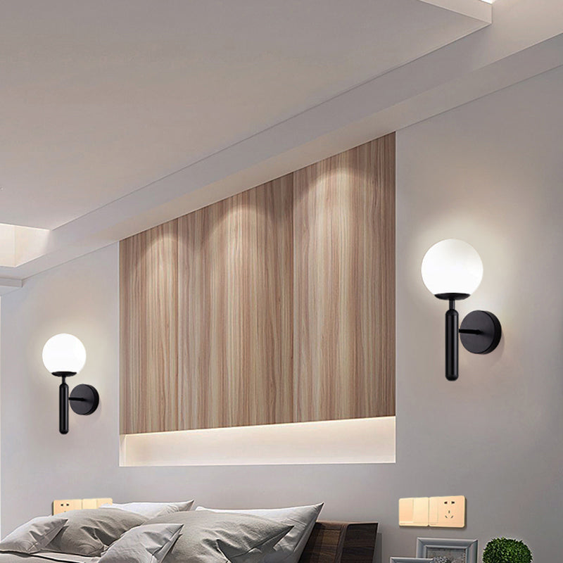 Ball Shaped Wall Sconce Lighting Minimalist Style Glass Wall Mount Light Fixture