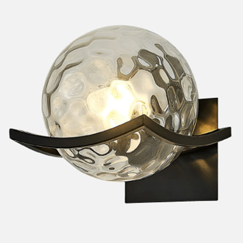 Spherical Bedroom Wall Light Sconce Glass  Contemporary Style Sconce Light Fixture