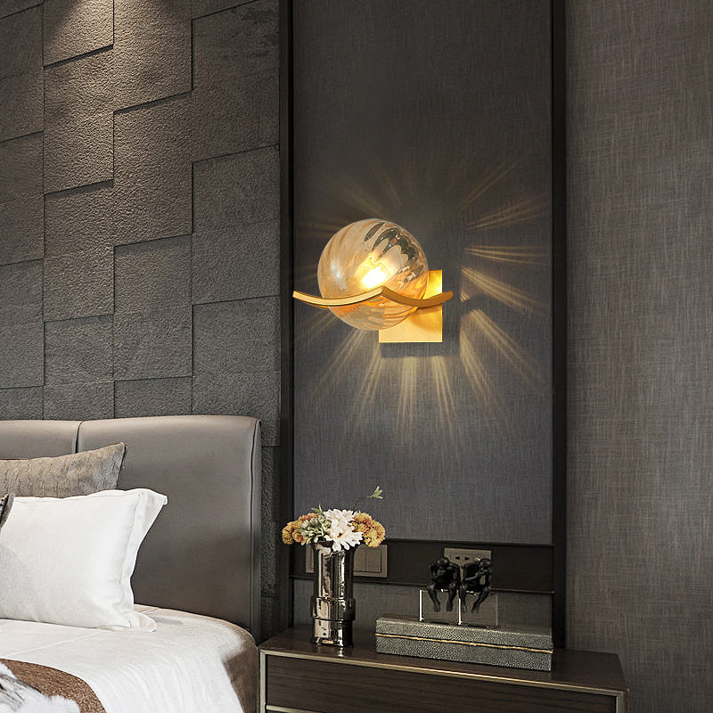 Spherical Bedroom Wall Light Sconce Glass  Contemporary Style Sconce Light Fixture