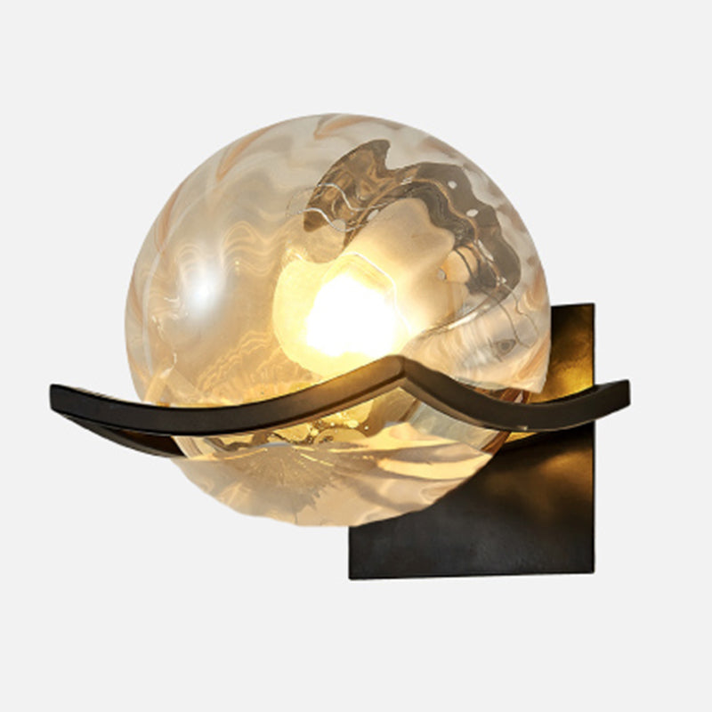 Spherical Bedroom Wall Light Sconce Glass  Contemporary Style Sconce Light Fixture