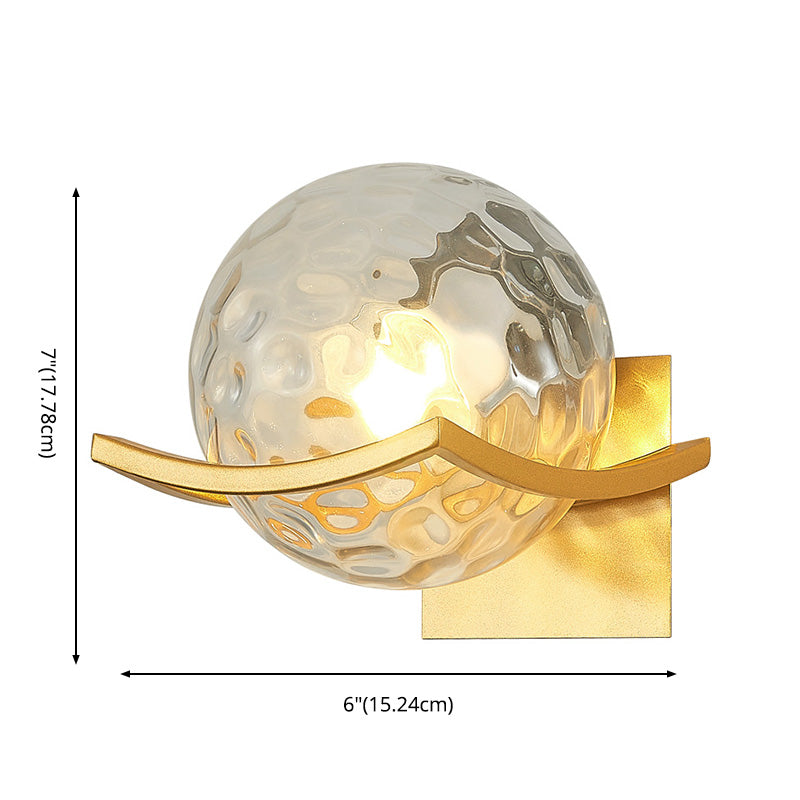 Spherical Bedroom Wall Light Sconce Glass  Contemporary Style Sconce Light Fixture