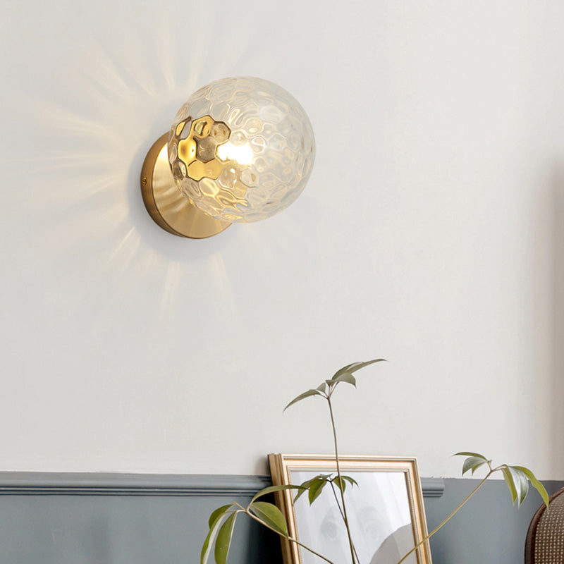 Globe Glass Wall Mounted Lighting Minimalist Style Wall Sconce Lighting for Bedroom