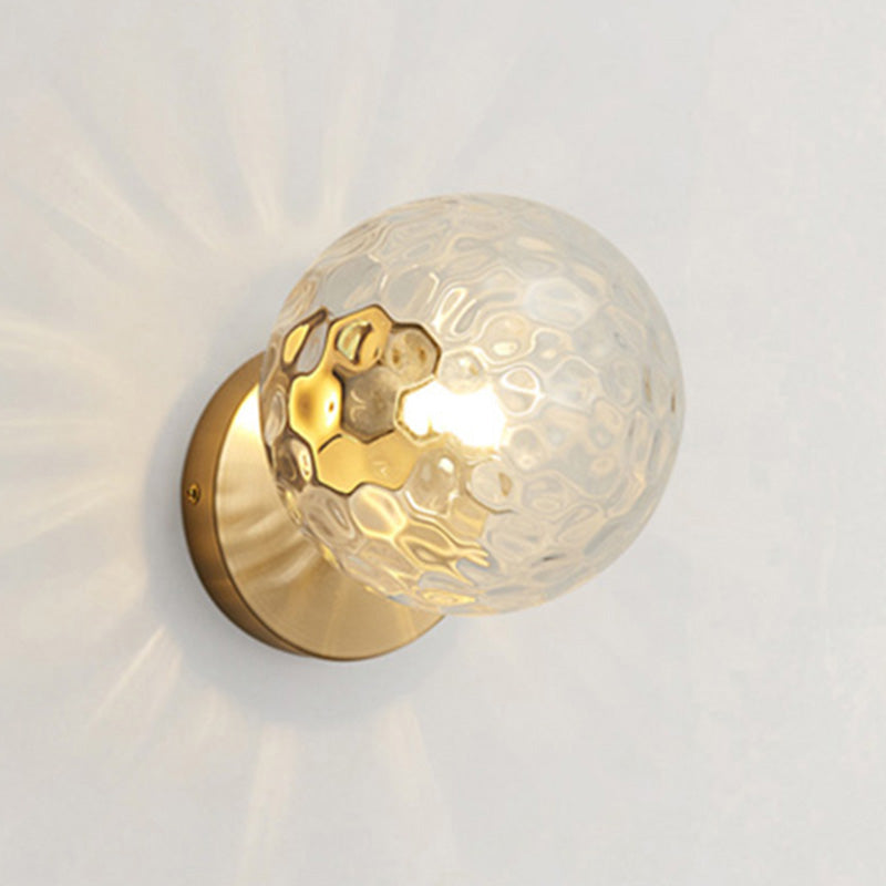 Globe Glass Wall Mounted Lighting Minimalist Style Wall Sconce Lighting for Bedroom
