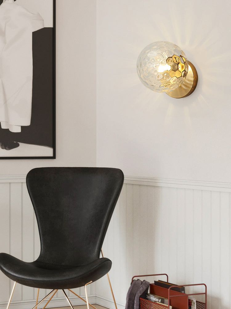 Globe Glass Wall Mounted Lighting Minimalist Style Wall Sconce Lighting for Bedroom