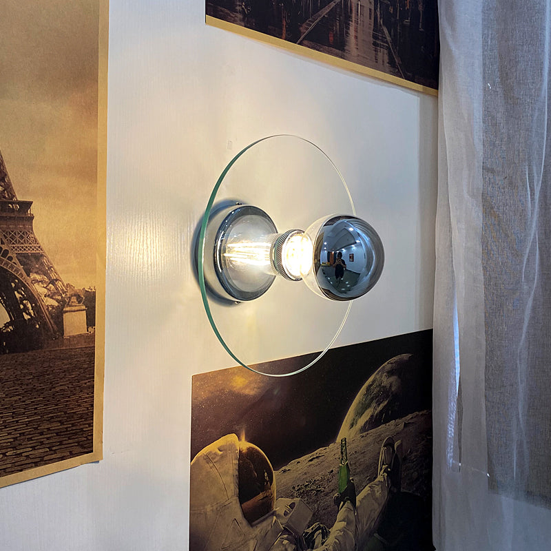 Circle Sconce Light Freeture in stile Contemporary Glass Clear Wall Lighting Freet