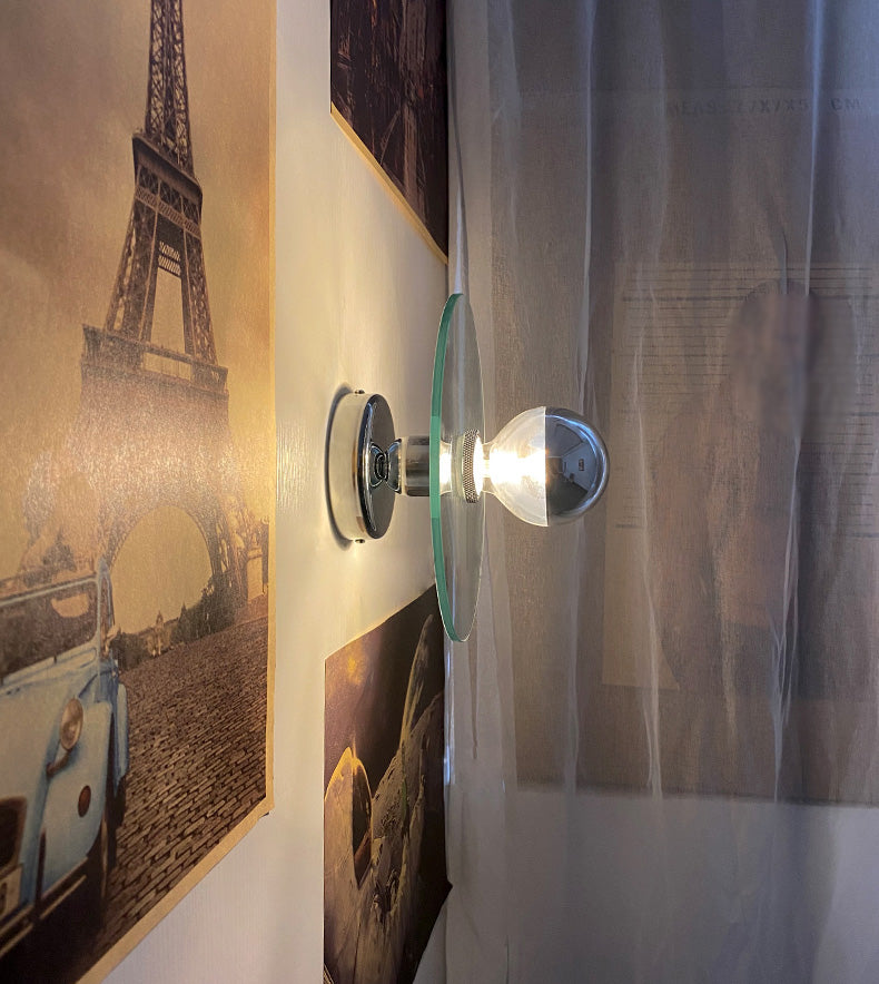 Circle Sconce Light Freeture in stile Contemporary Glass Clear Wall Lighting Freet