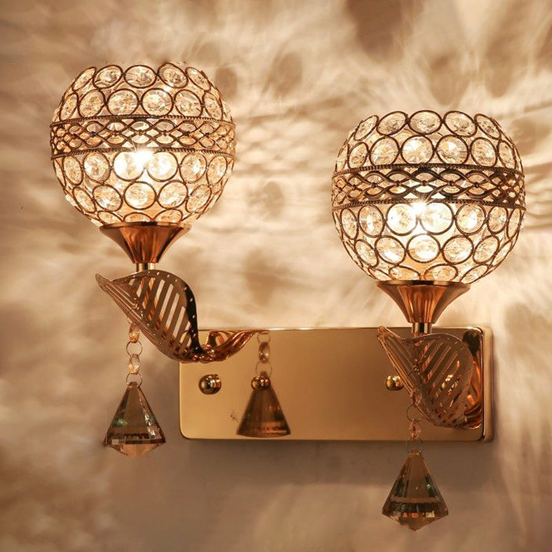 Luce muro d'oro in stile moderno in stile muro di corridoio con tonalità di cristallo globale